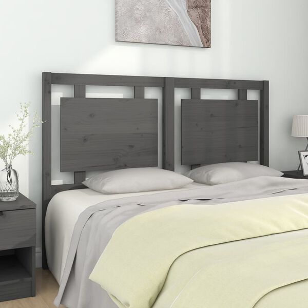 vidaXL Testiera per Letto Grigia 145,5x4x100 cm Legno Massello di Pino