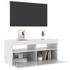 vidaXL Mobile Porta TV con Luci LED Bianco Lucido 90x35x40 cm
