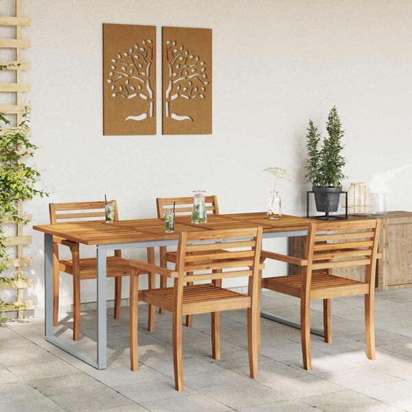 vidaXL Tavolo da Pranzo da Giardino Grigio 180 x 90 x 75 cm