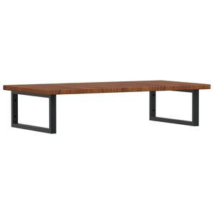 vidaXL Ripiano a Parete per Lavabo in Acciaio e Massello di Rovere