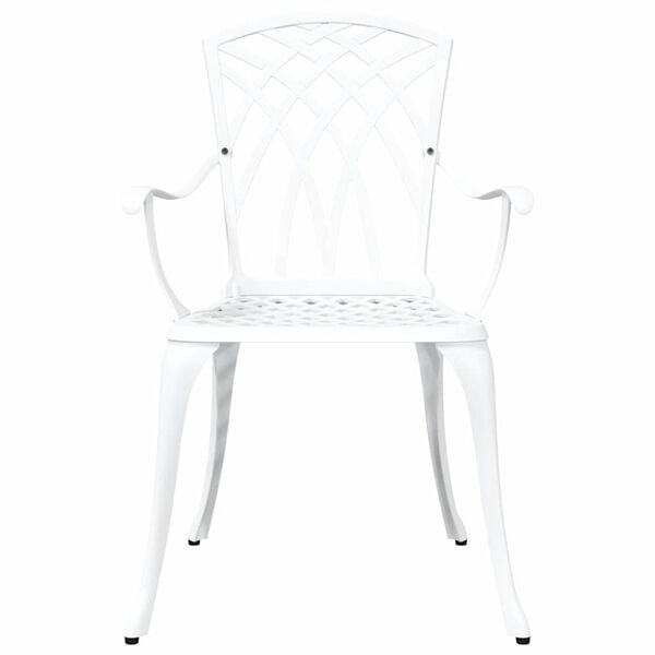 vidaXL Sedia da Giardino 2 pcs Bianco 53 x 51 x 88,5cm Alluminio