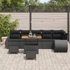 vidaXL Set Divano da Giardino 9 pcs Nero polyrattan