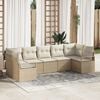 vidaXL Set di divani con cuscino 7 pcs Beige polyrattan