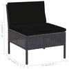 vidaXL Set Divani da Giardino 5 pz con Cuscini in Polyrattan Nero