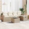 vidaXL Set Divano da Giardino 6 pz con Cuscini Beige in Polyrattan