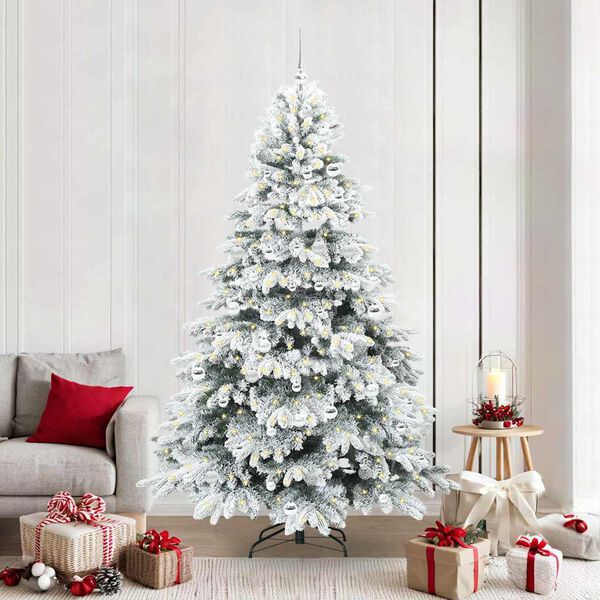 vidaXL Albero di Natale artificiale con 300 LED Bianco 210 cm PE e PVC