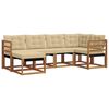 vidaXL Set di divani da esterno con cuscino 6 pcs Naturale e Beige