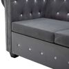 vidaXL Divano Chesterfield a 3 Posti in Velluto 199x75x72 cm Grigio