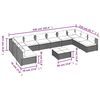 vidaXL Set Divani da Giardino 11 pz con Cuscini in Polyrattan Marrone