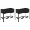 vidaXL Fioriere da Giardino con Ripiani 2pz Nere 90x40x75cm Polyrattan