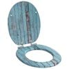 vidaXL Sedile per toilette con chiusura morbida Blu 44 x 38 cm