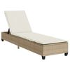vidaXL Lettino Prendisole con Cuscini Beige 55x200x25,5cm Polyrattan