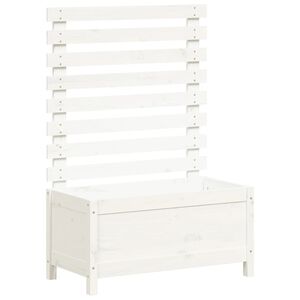 vidaXL Fioriera Giardino con Rastrelliera Bianca 79x39,5x114cm Pino