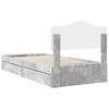 vidaXL Letto con Contenitore con testiera Grigio cemento 70 x 190 cm