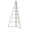 vidaXL Albero di Natale in metallo con LED KUOPIO 140 cm Bianco caldo