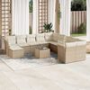 vidaXL Set Divani da Giardino 12 pz con Cuscini Beige in Polyrattan
