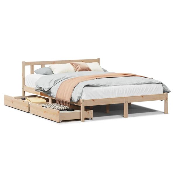 vidaXL Letto senza Materasso 150x200 cm in Legno Massello di Pino