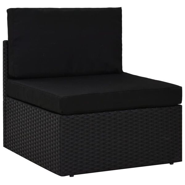 vidaXL Set Divani da Giardino 9 pz con Cuscini in Polyrattan Nero