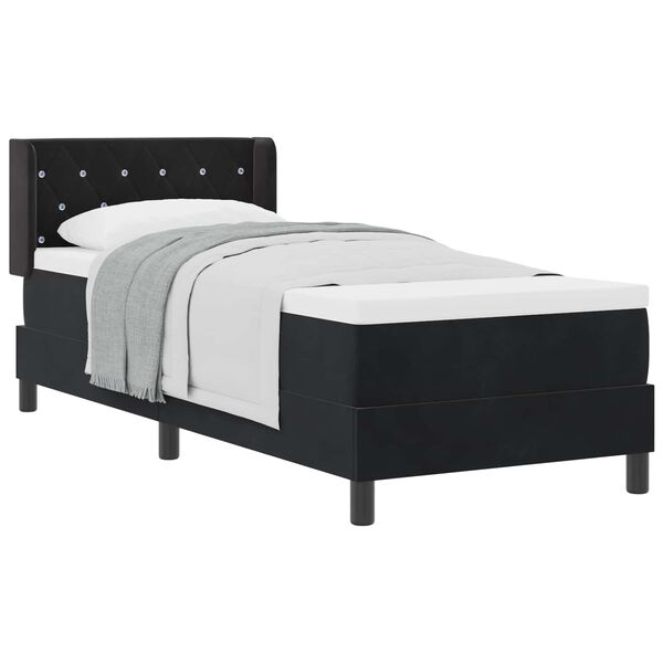vidaXL Letto a molle con materasso Nero 200 x 80 cm Velluto