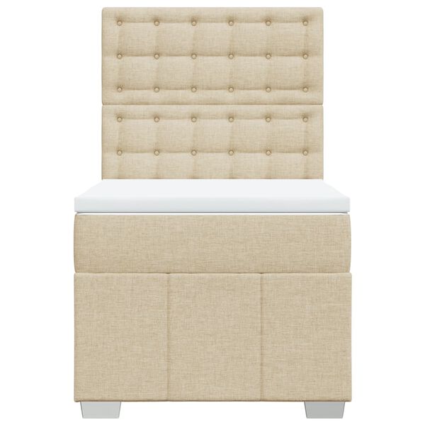 vidaXL Giroletto a Molle con Materasso Crema 80x200 cm inTessuto