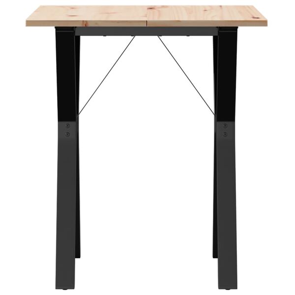 vidaXL Tavolo da Pranzo Telaio a Y 60x60x75 cm Legno Pino e Acciaio