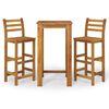 vidaXL Set da Bar da Giardino 3 pz in Legno Massello di Acacia