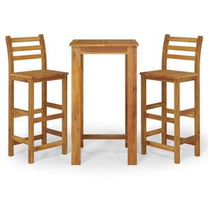 vidaXL Set da Bar da Giardino 3 pz in Legno Massello di Acacia
