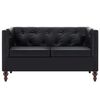 vidaXL Divano Chesterfield a 2 Posti Rivestito in Similpelle Nero