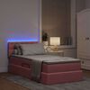 vidaXL Letto con contenitore e LED con led Rosa 100 x 200 cm Velluto