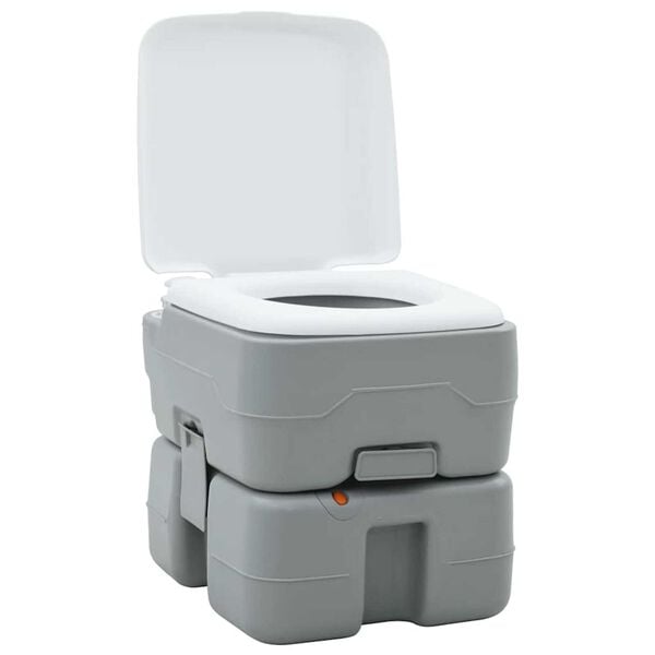 vidaXL Toilette da Campeggio Grigio e Bianco 41,5 x 36,5 x 37,5 cm