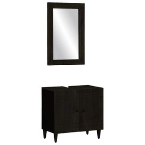 vidaXL Set Mobili da Bagno 2pz in Legno Massello di Mango