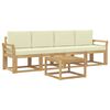vidaXL Set di divani da esterno 5 pz Bianco e Crema