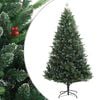 vidaXL Albero Natale Artificiale Incernierato con Bacche Rosse 210 cm