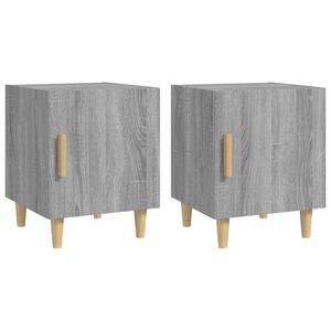 vidaXL Comodini 2 pz Grigio Sonoma in Legno Multistrato