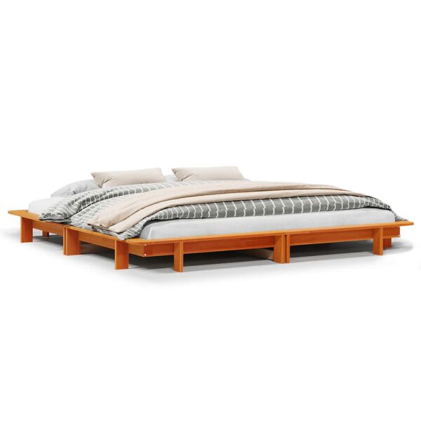 vidaXL Letto senza Materasso Marrone Cera 180x200 cm in Legno di Pino