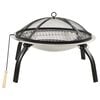 vidaXL Braciere e Barbecue 2in1 e Attizzatoio 56x56x49cm Acciaio Inox