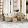 vidaXL Set Divani da Giardino 7 pz con Cuscini Beige in Polyrattan