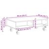 vidaXL Tavolino con Ruote Legno vecchio 90 x 50 x 30 cm