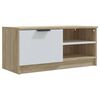 vidaXL Mobile TV Bianco e Rovere Sonoma 80x35x36,5cm Legno Multistrato