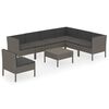 vidaXL Set Divani da Giardino 8 pz con Cuscini in Polyrattan Grigio