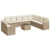 vidaXL Set Divani da Giardino 11 pz con Cuscini Beige in Polyrattan