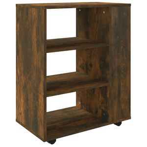 vidaXL Armadietto con Ruote Rovere Fumo 60x35x75 cm Legno Multistrato