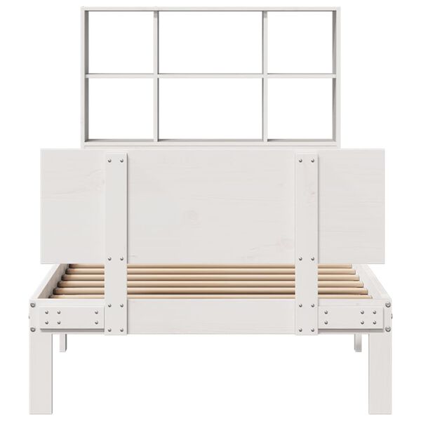 vidaXL Letto Libreria senza Materasso Bianca 90x200 cm Legno di Pino