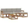 vidaXL Set di divani da esterno 6 pcs Grigio Naturale e Chiaro