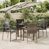vidaXL Set da Pranzo Giardino 5pz Nero e Grigio con Cuscini Polyrattan