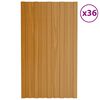 vidaXL Pannello per tetto 36 pcs Naturale 80 x 45 cm Acciaio zincato