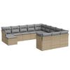 vidaXL Set Divani da Giardino 12 pz con Cuscini Beige in Polyrattan