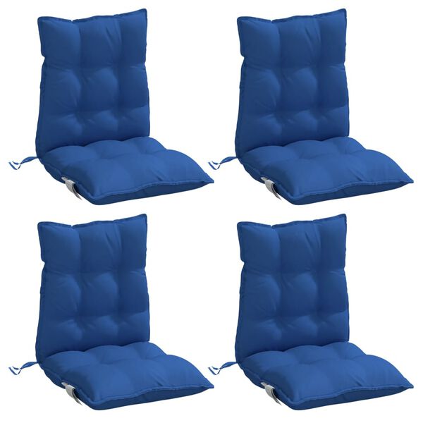 vidaXL Cuscini Sedia con Schienale Basso 4 pz Blu Reale Tessuto Oxford