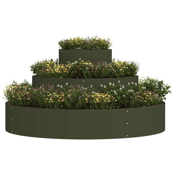 vidaXL Vaso da giardino Verde oliva 120 x 120 x 20 cm