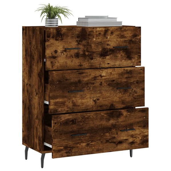 vidaXL Credenza Rovere Fumo 69,5x34x90 cm in Legno Multistrato